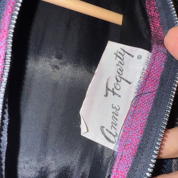 VTG Anne Fogarty Tweed Wool Plaid Midi Dress - Picture 4 of 8